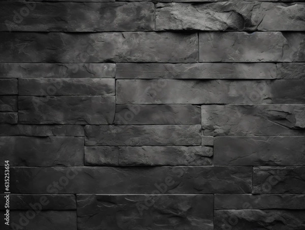 Obraz Texture of a black brick wall abstract dark background for your product display