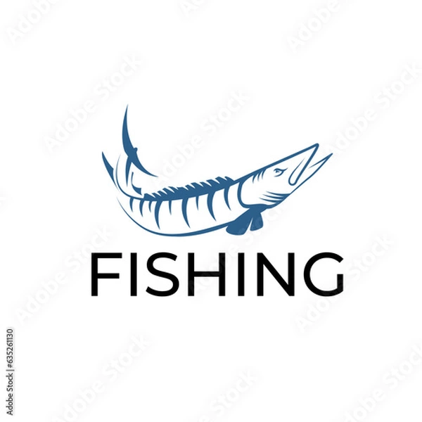 Fototapeta Sleek barracuda logo. Conveys power, agility, and determination. Vector illustration.