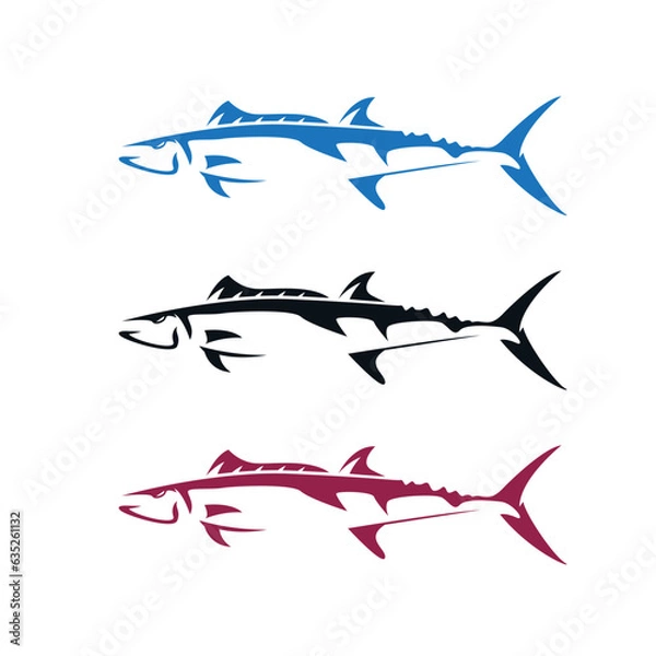 Fototapeta Sleek barracuda logo. Conveys power, agility, and determination. Vector illustration.