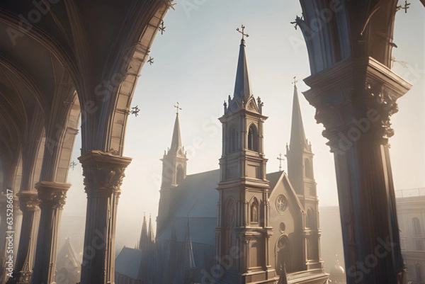 Fototapeta a magnificent church.
Generative AI