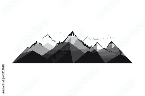Fototapeta A simple vector drawing of a mountain symbol on a white background