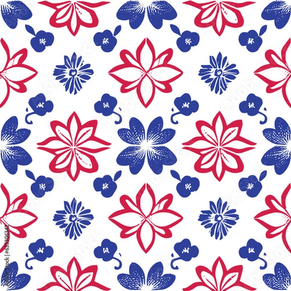 Fototapeta seamless floral pattern