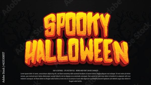 Fototapeta Spooky halloween theme editable text effect