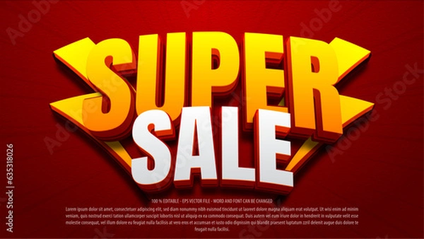 Fototapeta Editable text effect super sale mock up