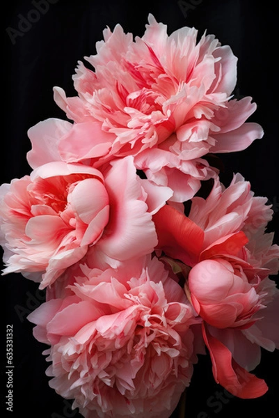 Obraz Beautiful Peonies on a Dark Background