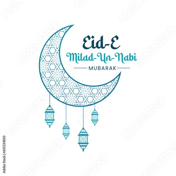 Fototapeta Eid Milad Un Nabi or mawlid al nabi with muhammad calligraphy islamic greeting card, social media post and banner