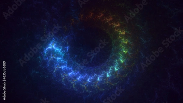 Fototapeta 3D rendering abstract round light background