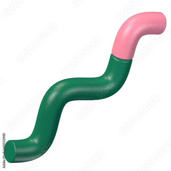 Fototapeta Two-tone wave line 3D