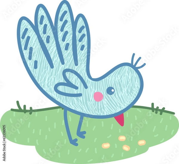 Obraz bird pecks grain