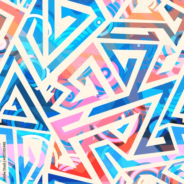 Fototapeta Abstract curved maze. Seamless pattern