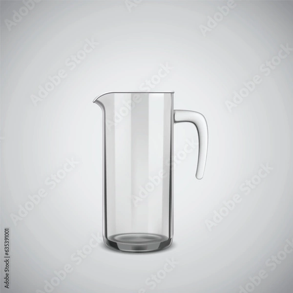 Obraz Glass Of Water And The Glass Jug On A Grey Background