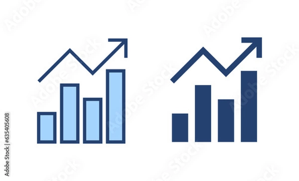 Fototapeta Growing graph icon vector. Chart sign and symbol. diagram icon
