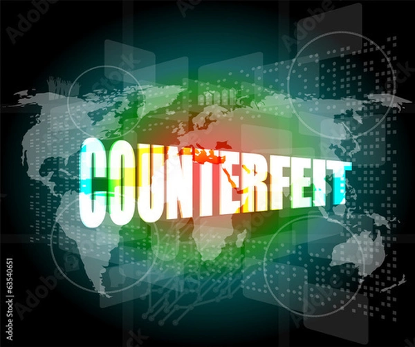 Obraz word counterfeit on digital screen