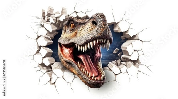 Fototapeta dinosaur head close up created with Generative AI technology