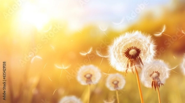 Fototapeta dandelion in the wind