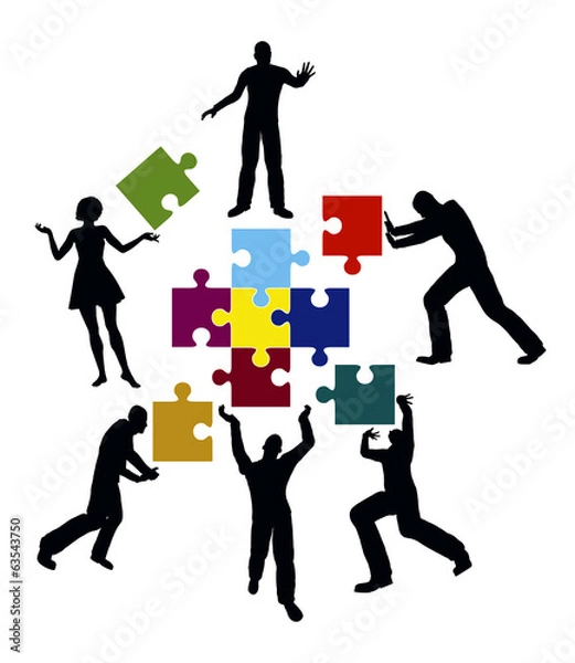 Obraz Power Team, concept for successful colaboration