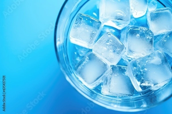 Obraz Ice cubes in a glass with crystal clear water