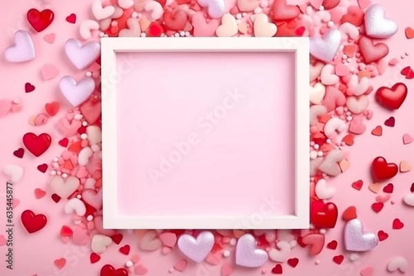 Fototapeta Valentine's Day Mockup Frame: Love & Elegance