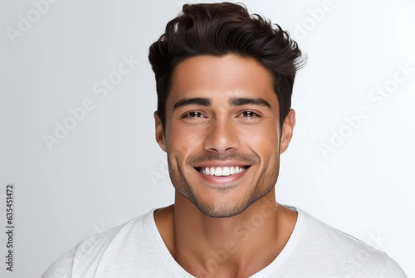 Obraz portrait of handsome brunette young man, ai generated