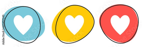 Fototapeta Button Banner für Website oder Business: Herz oder Liebe