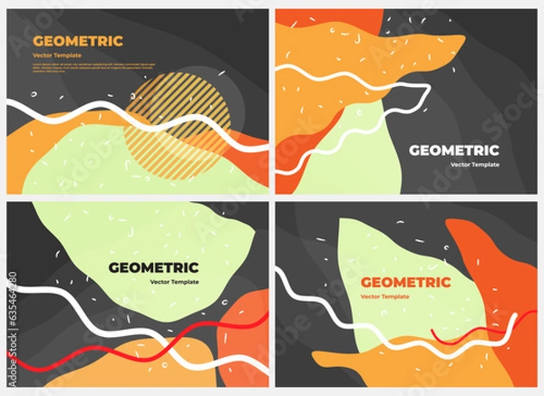 Fototapeta Geometric Banner. Set of Vector illustrations. Flat and clean style backgrounds