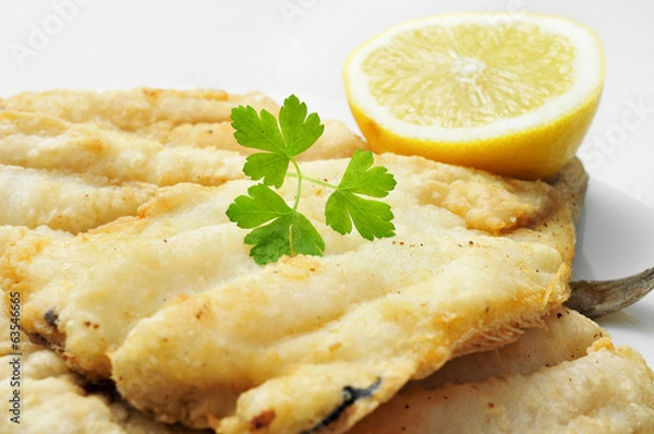 Obraz battered and fried hake