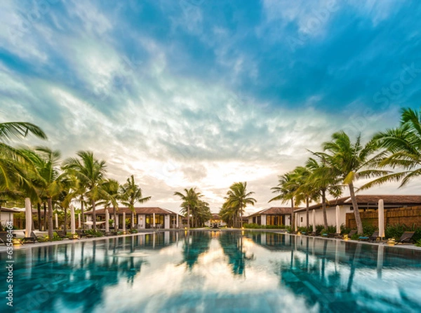 Fototapeta Beautiful view of resort in Vietnam, Asia.