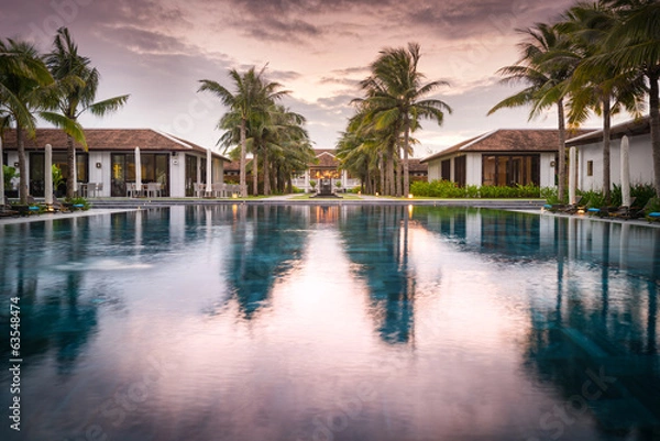 Fototapeta Beautiful view of resort in Vietnam, Asia.