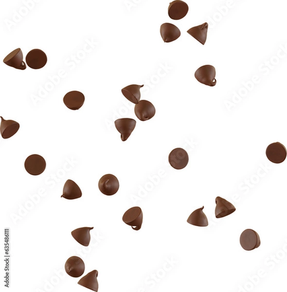 Obraz 3d render falling chocolate chips
