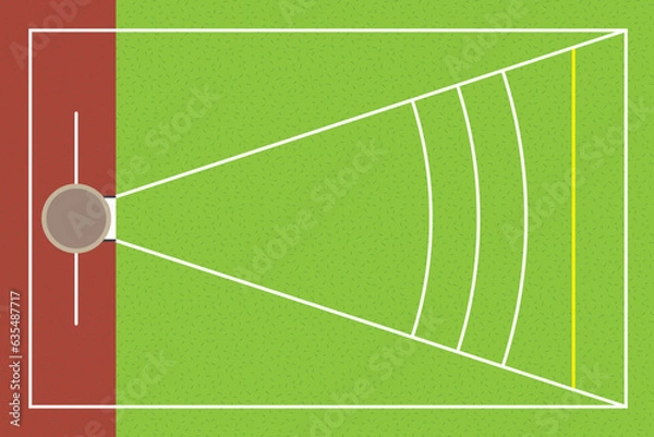 Obraz Shot put set. Athlete's shooting resentment set. Track and Field Shot Put Athlete Games. Physics athletics shot put sport event.