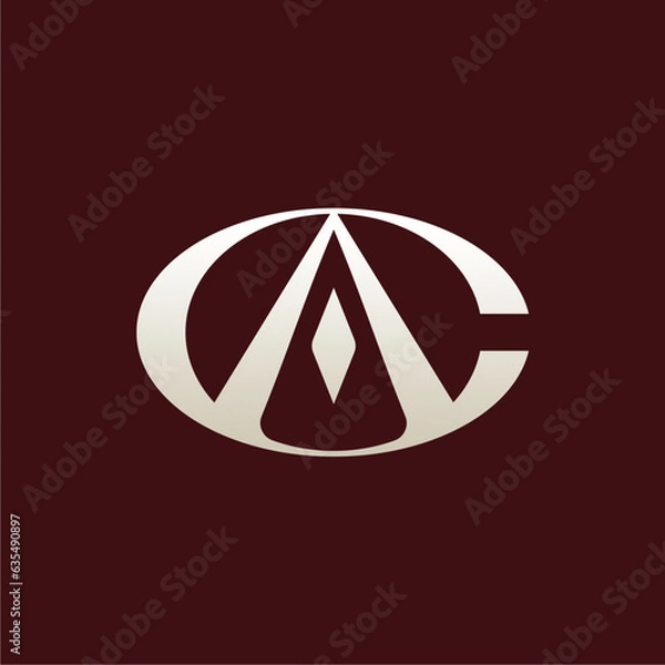 Fototapeta Elegant Trendy Initials Letter CA Monogram Logo Template