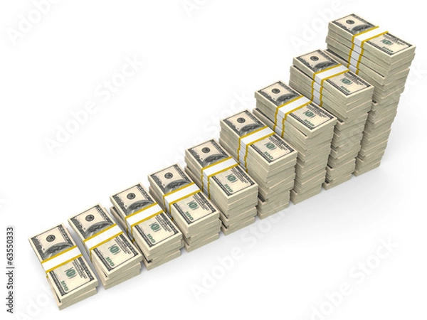 Fototapeta Money stacks graph.