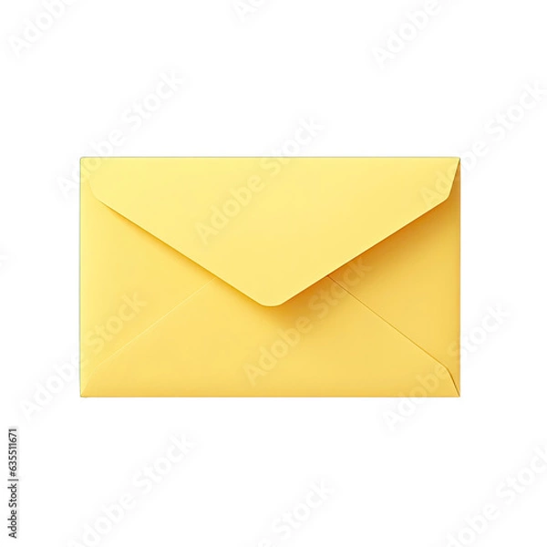 Fototapeta Yellow mailing envelope seen from the back against a transparent background