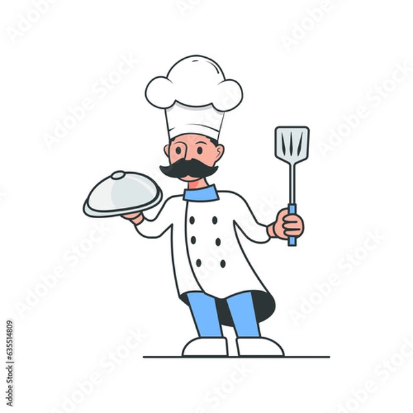 Obraz Illustration of Chef, Happy International Labour Day, 4 September
