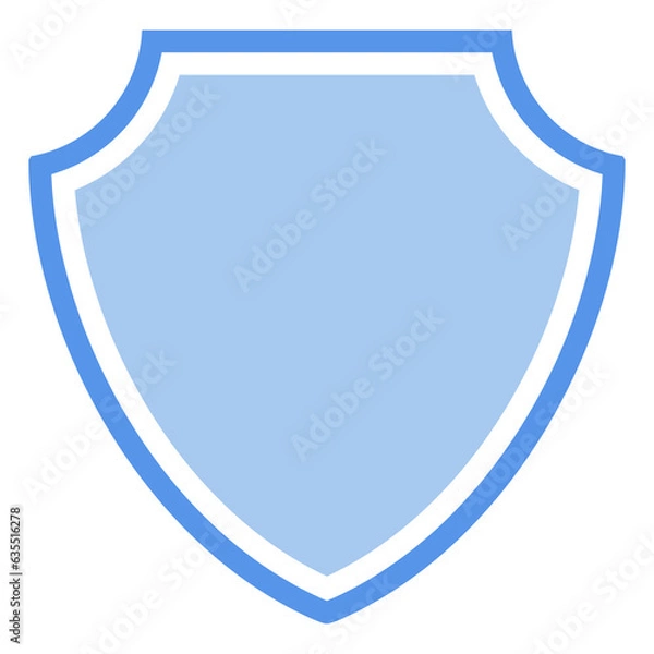 Fototapeta Shield icon in png. Blue shield badge. Shield emblem in png. Security badge in flat.