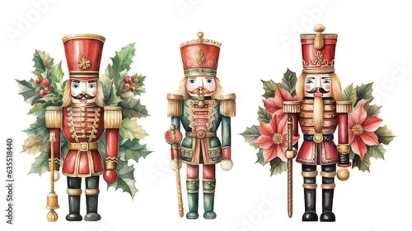 Obraz Nutcracker watercolor illustration. Ai generated.