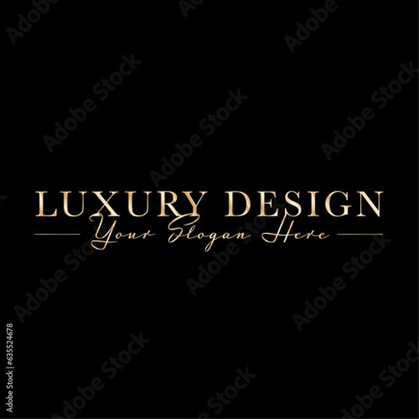 Obraz gold logo vector handwritten design template black background luxury glamour