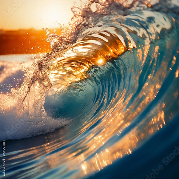 Obraz ocean wave at sunset