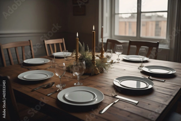 Fototapeta table setting in a restaurant