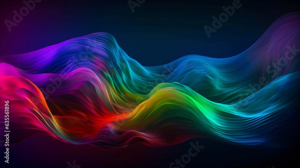 Fototapeta Artistic liquid wave colorful gradient effect design background template for banner, cover and landing page.