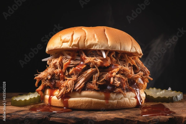 Obraz Fresh and ready to eat pulled pork burger
