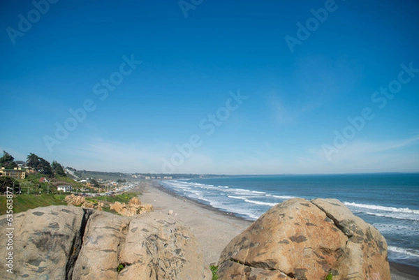 Obraz santo domingo beach during a sunny day, valparaiso, chile