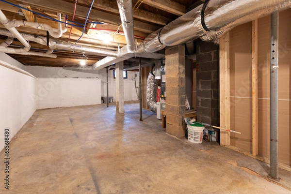 Fototapeta unfinished basement