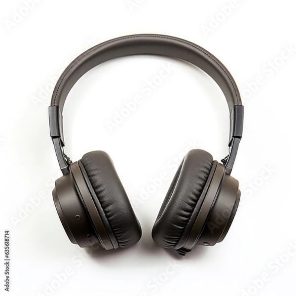 Fototapeta Pure White Background with Wireless Headphones