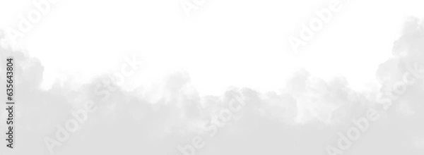 Fototapeta White clouds isolated on transparent background.