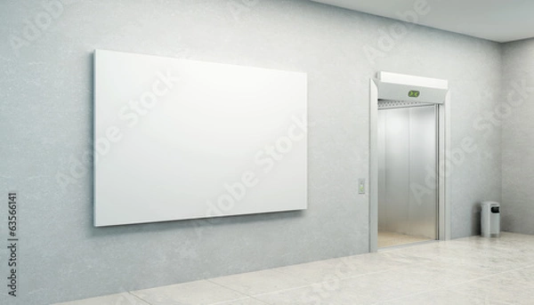 Fototapeta blank picture in the elevator's hall