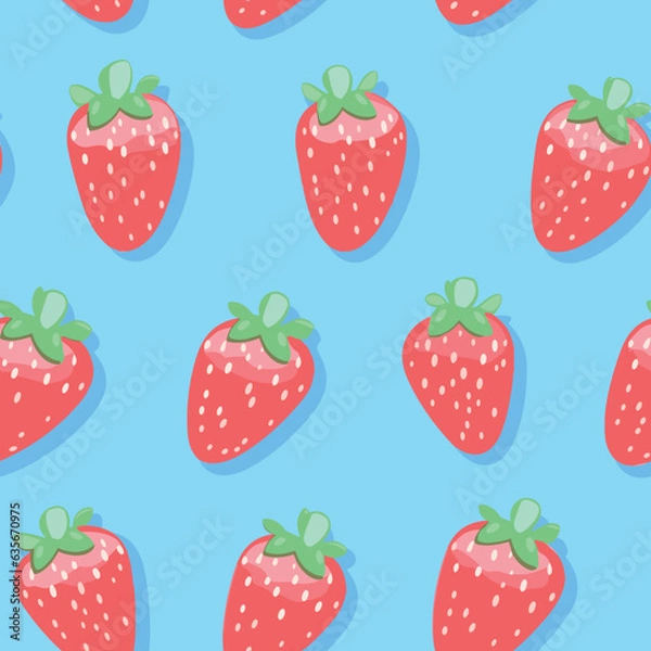 Obraz Seamless Colorful strawberry Pattern. Seamless pattern of strawberry in colorful style. Add color to your digital project with our pattern!
