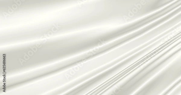 Obraz 滑らかなドレープの白色のサテン生地の抽象的な背景素材