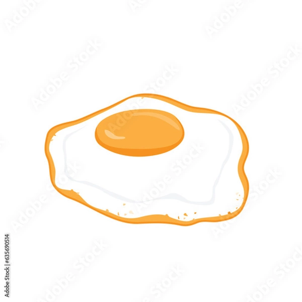 Obraz vector illustration of fried egg on white background