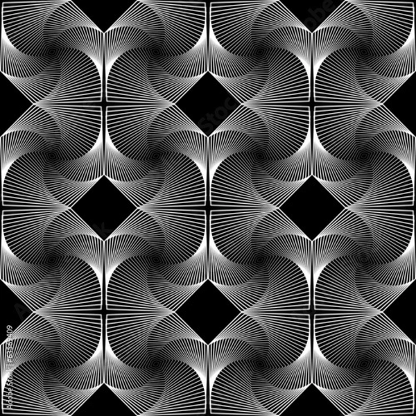 Fototapeta Design seamless monochrome decorative rhombus geometric pattern